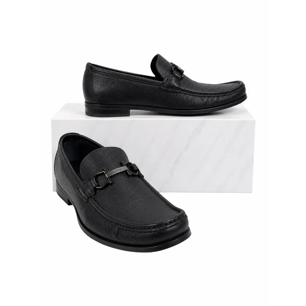 Salvatore Ferragamo Grandioso Gancini Bit Leather Loafer Black Size 10D/ 11